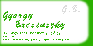 gyorgy bacsinszky business card